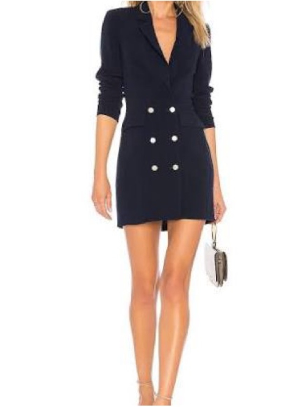 Superdown Madeline Blazer Dress Navy Double Breasted Revolve Preppy Quiet Luxury